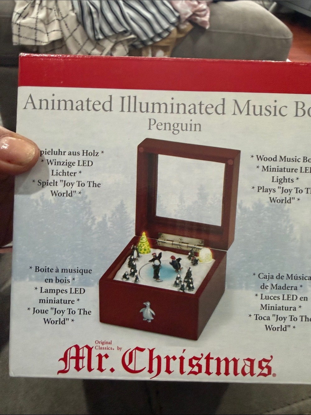 Mr. Christmas Animated Illuminated Music Box Skaters new In Box